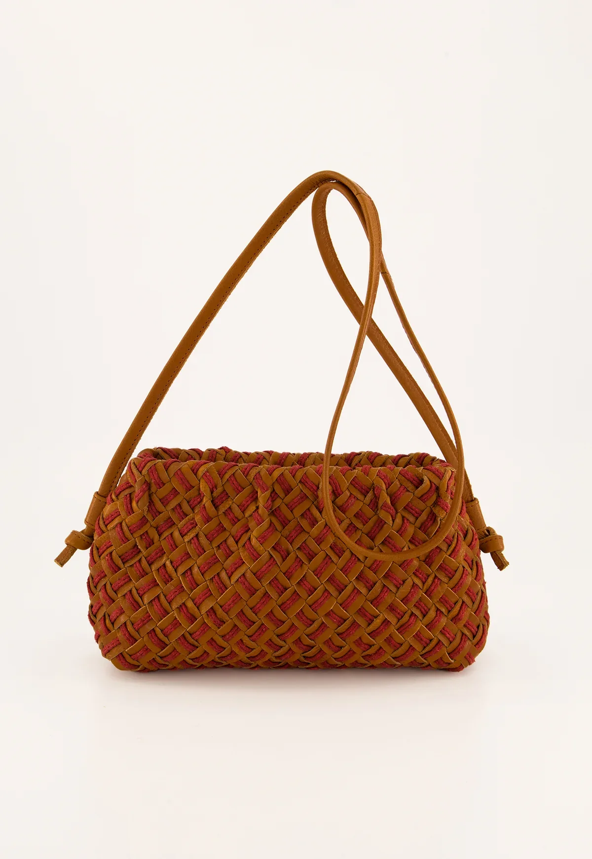 Nancybird Woven Clutch in Ochre Leather - Image 4