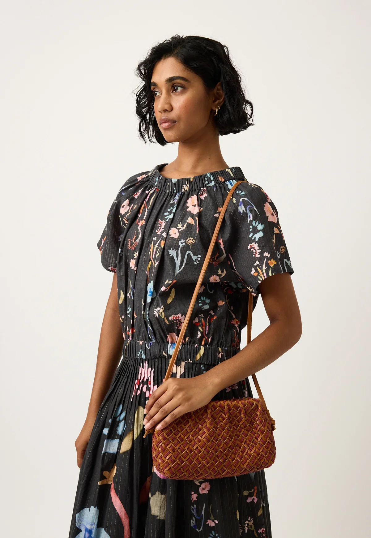 Nancybird Woven Clutch in Ochre Leather - Image 5