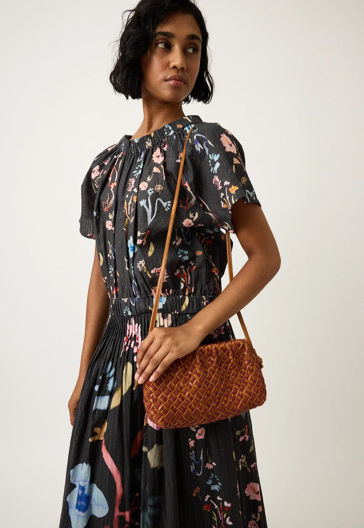 Nancybird Woven Clutch in Ochre Leather - Image 6