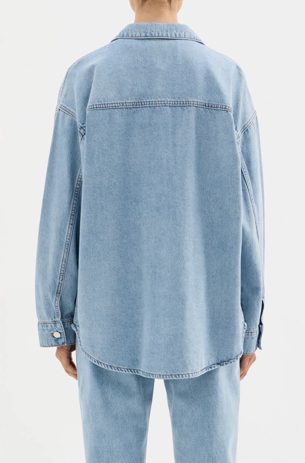 Nude Lucy Organic Denim Overshirt Soft Blue - Image 5