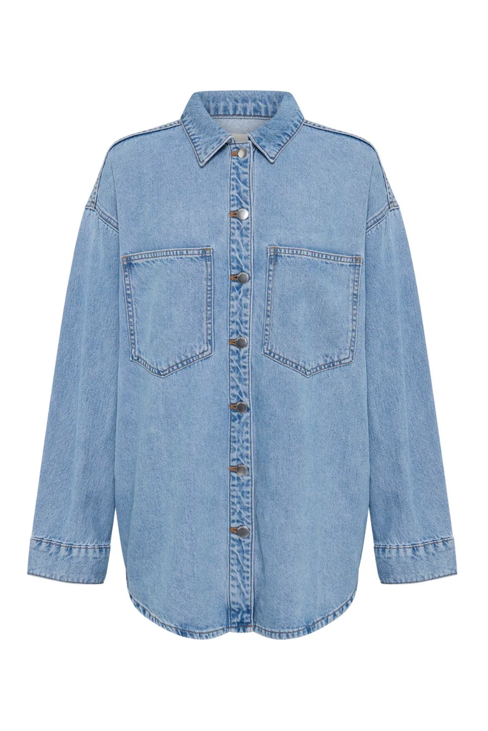 Nude Lucy Organic Denim Overshirt Soft Blue - Image 7