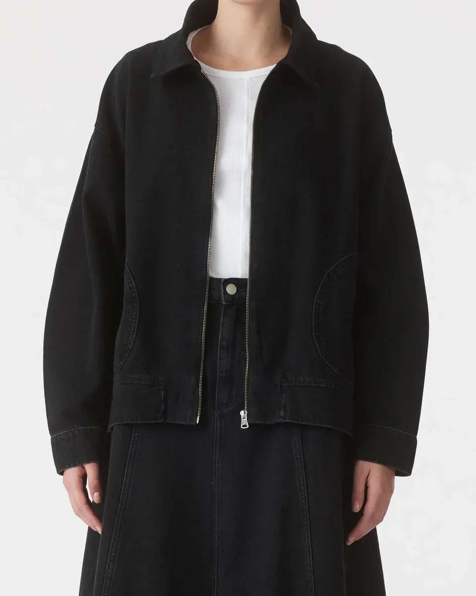 Nobody Denim Gina Oversized Bomber Jacket Black