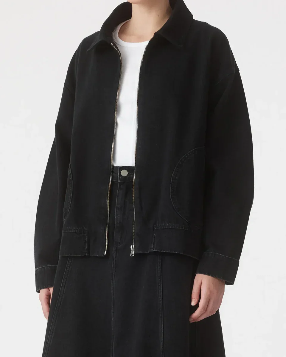 Nobody Denim Gina Oversized Bomber Jacket Black - Image 2