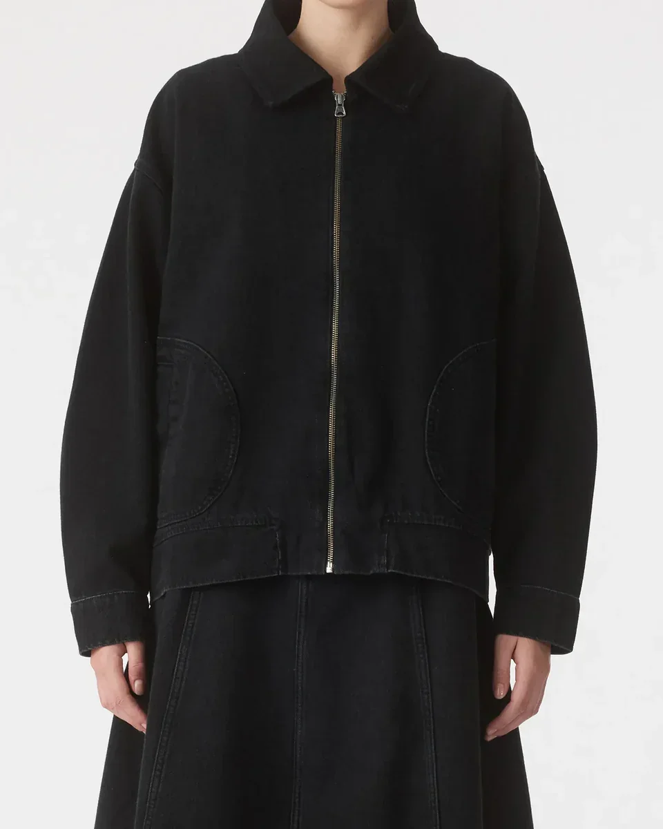 Nobody Denim Gina Oversized Bomber Jacket Black - Image 3