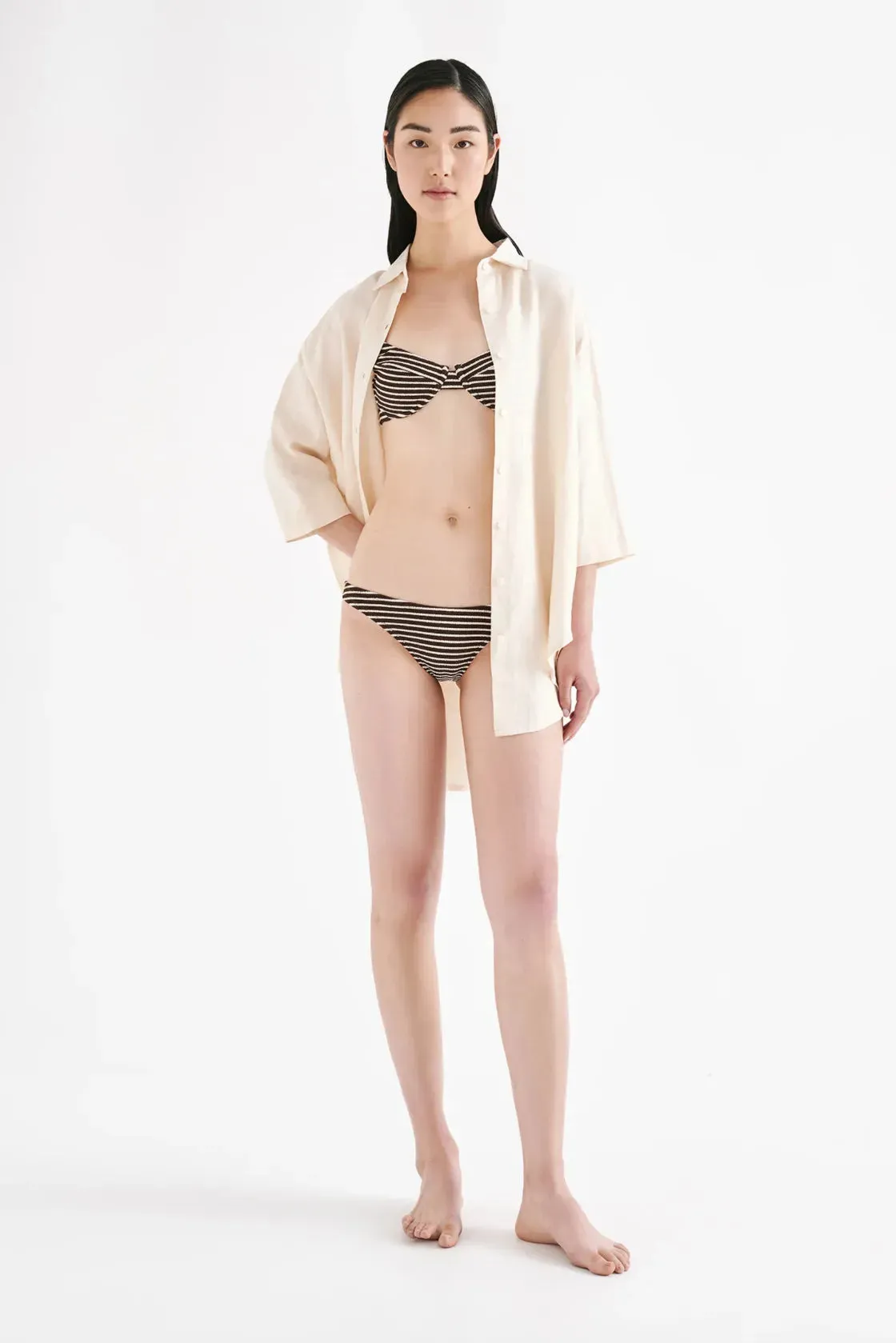 Nude Lucy Stripe Crinkle Bralette in Stripe - Image 5