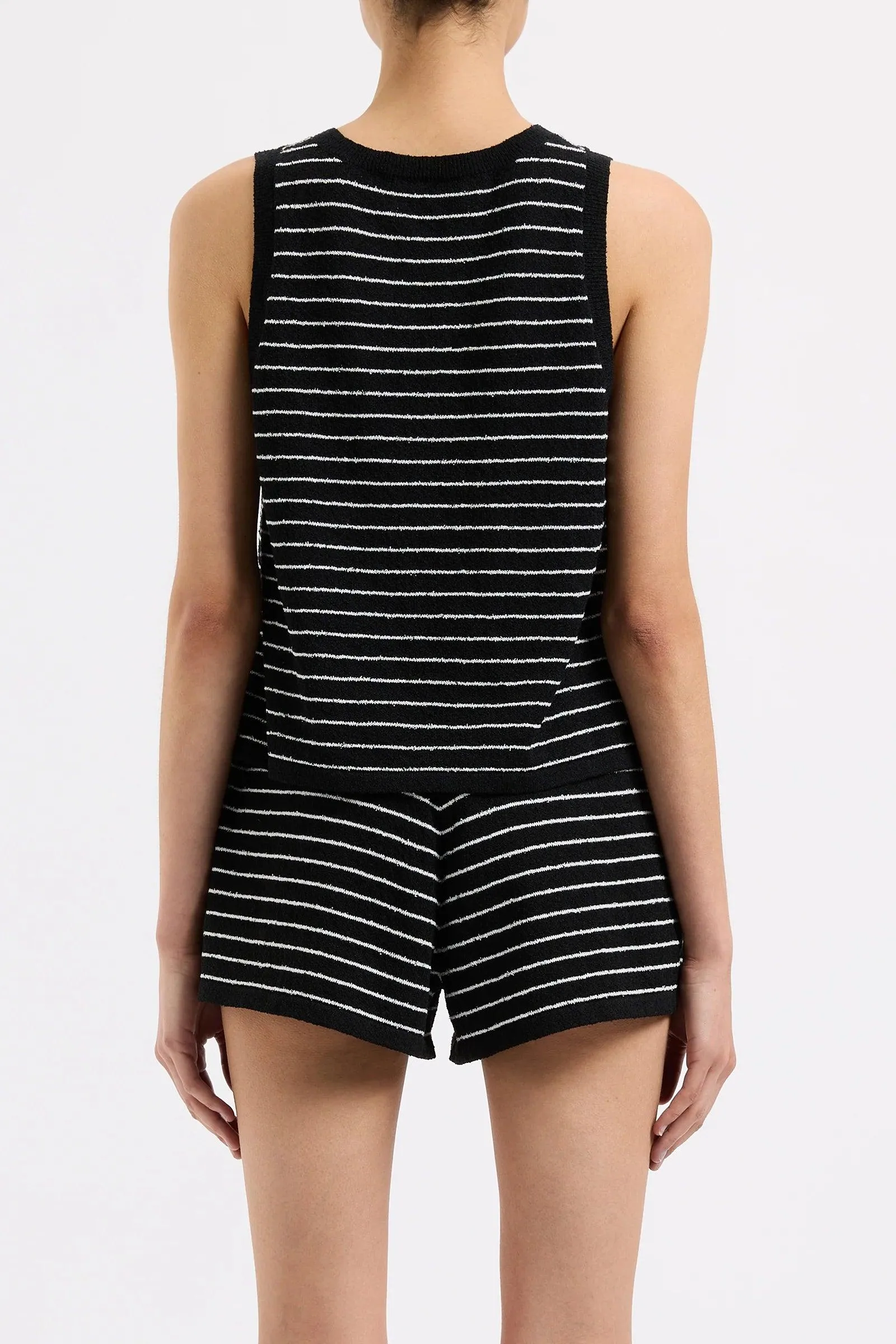 Nude Lucy Zosia Stripe Knit Tank in Black Stripe - Image 3
