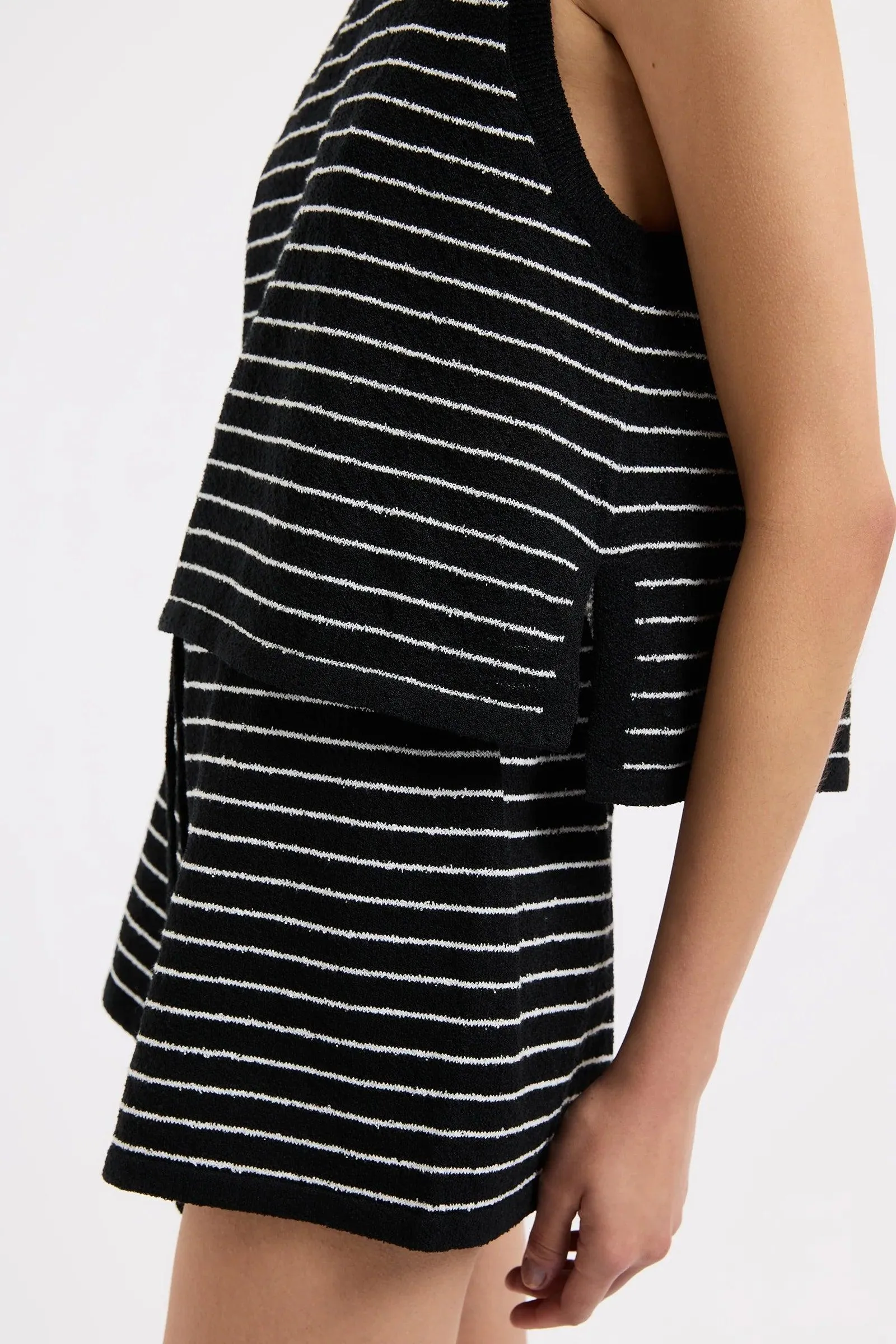 Nude Lucy Zosia Stripe Knit Tank in Black Stripe - Image 4