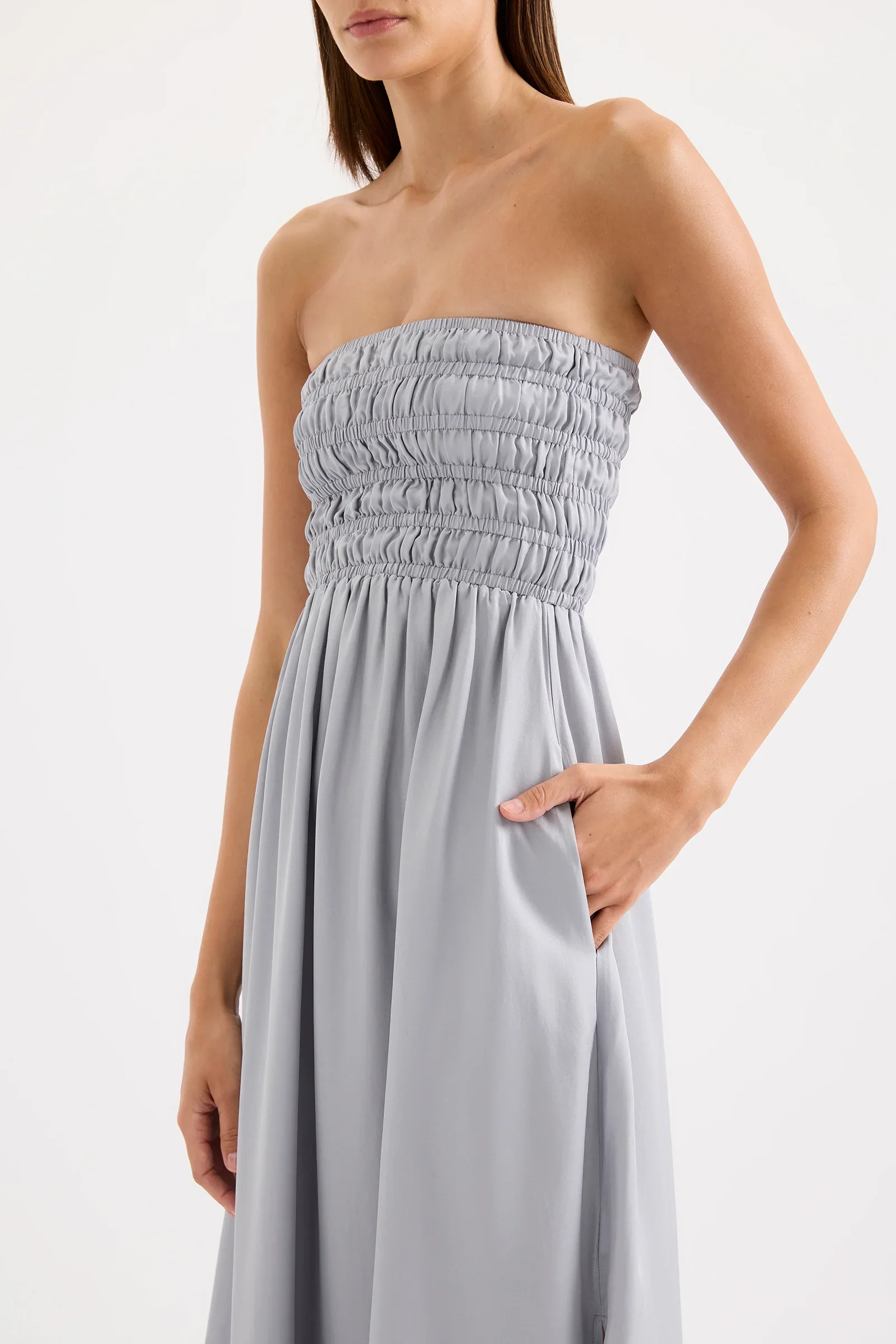 Nude Lucy Zuri Tencel Maxi Dress in Storm - Image 4