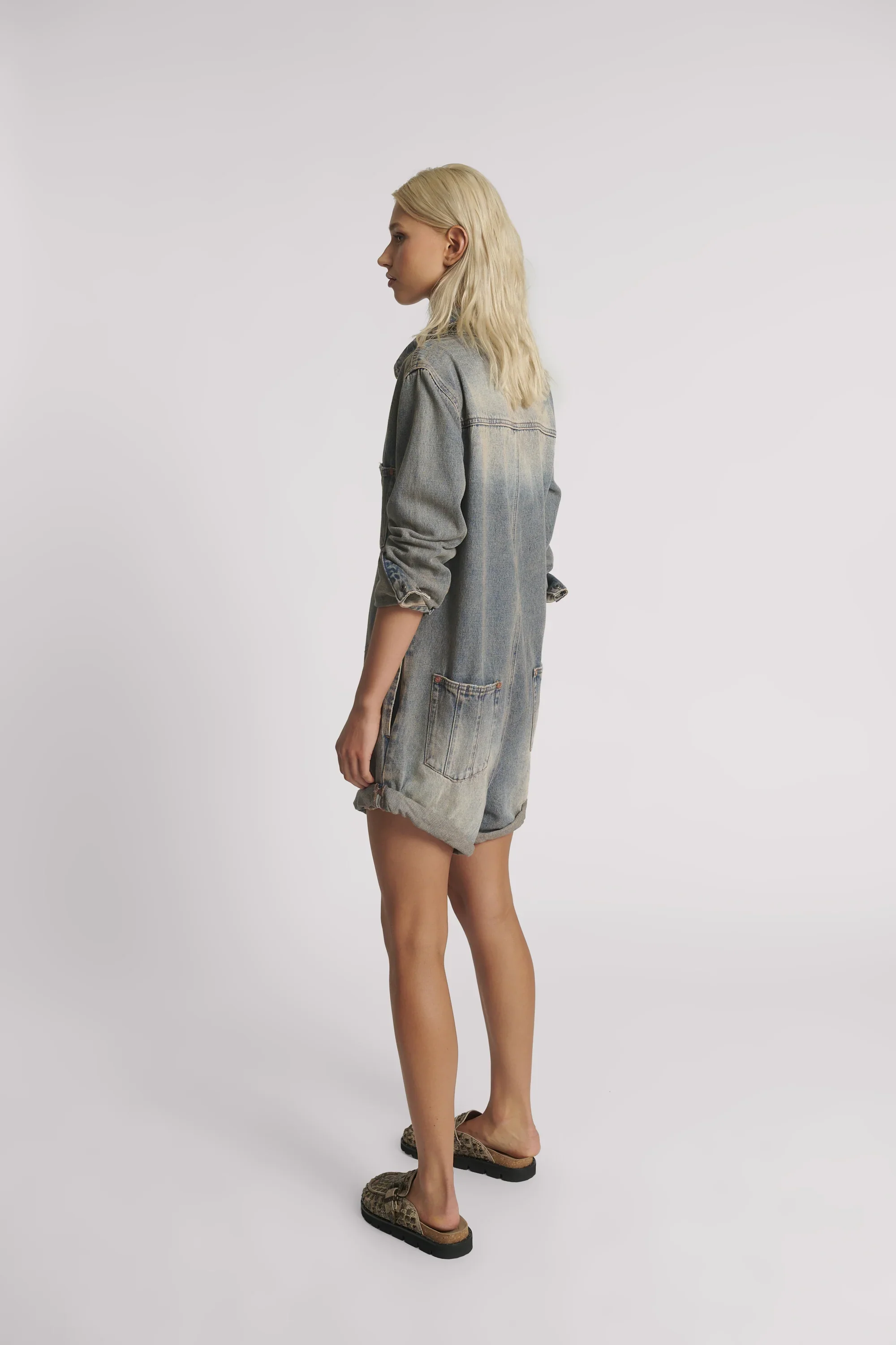 One Teaspoon Prophecy Denim Jumpsuit in Island Blue - Image 3