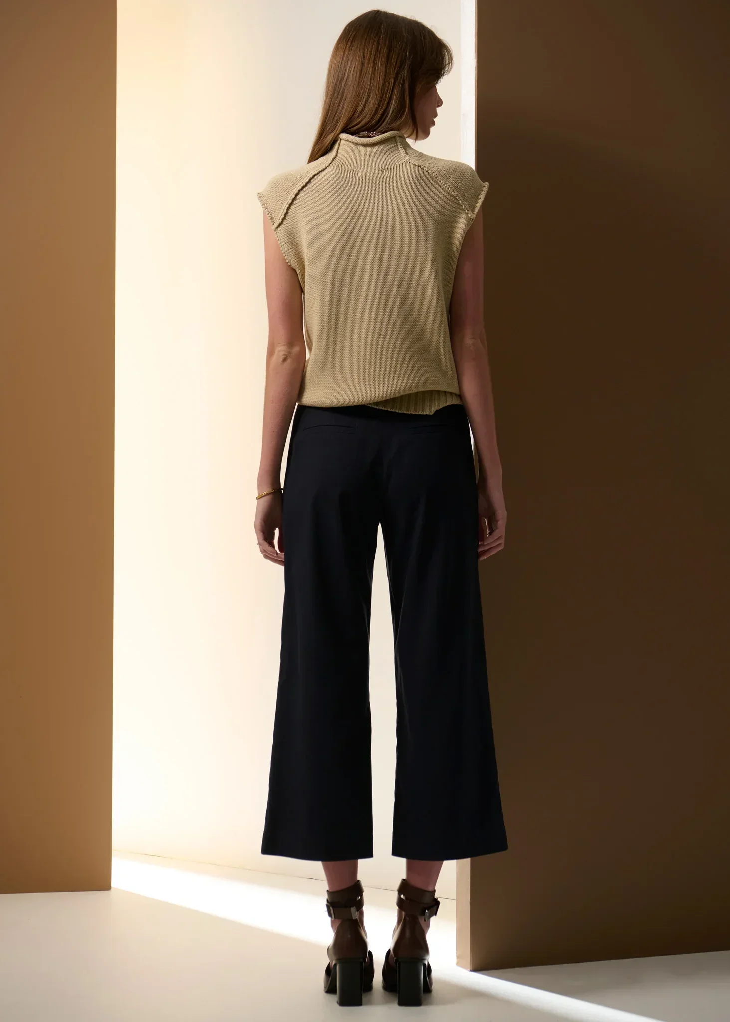 POL Clothing Sable Tank Knit in Pebble - Image 3