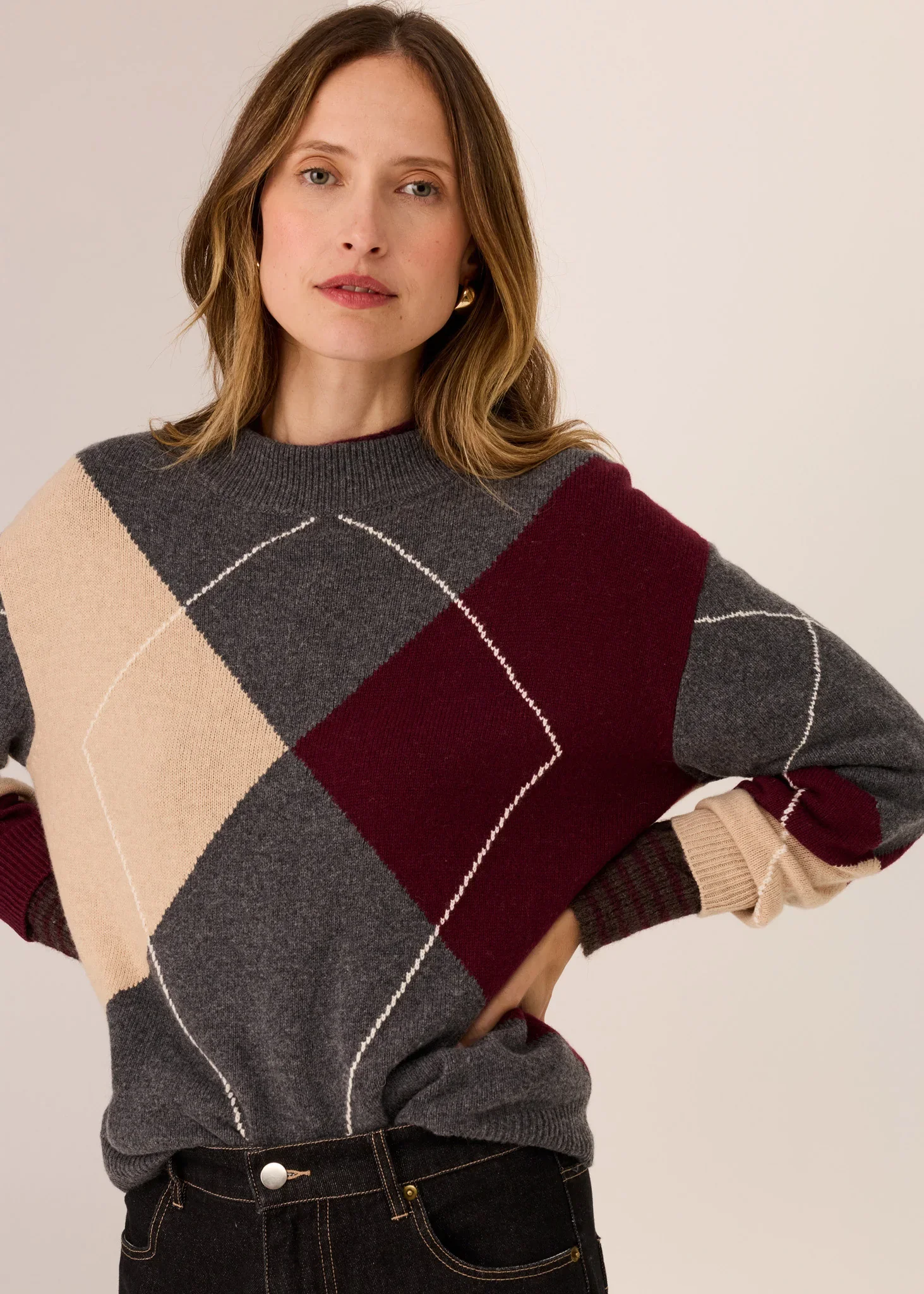 POL Loren Argyle Knit - Image 3