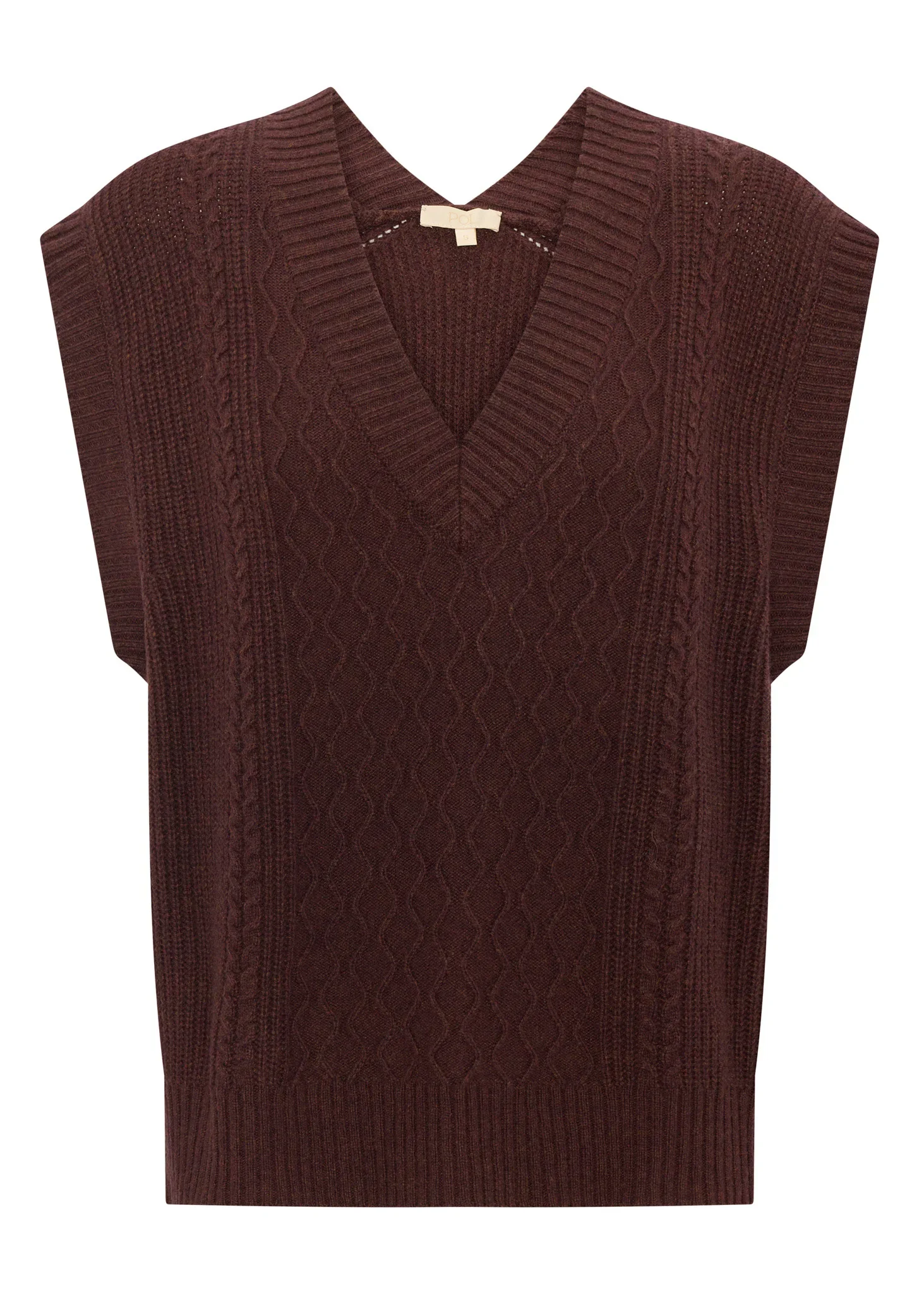 POL Loren Cable Vest Merlot - Image 6
