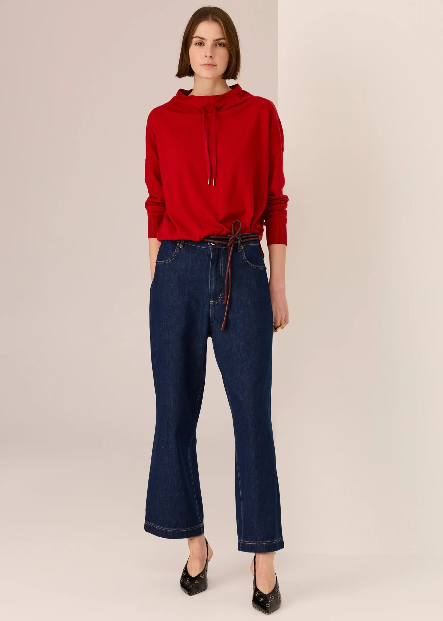 POL Rowan Drawcord Knit Red - Image 3