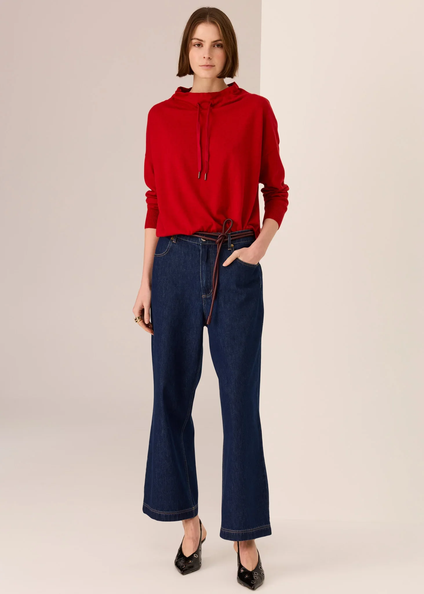 POL Rowan Drawcord Knit Red - Image 4
