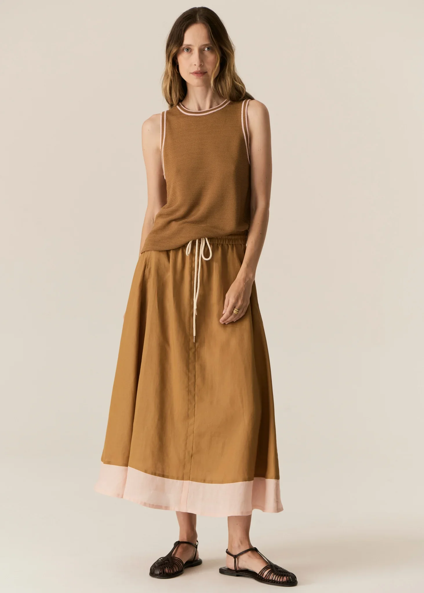 POL Tedd Tank in Ginger/Pink - Image 4