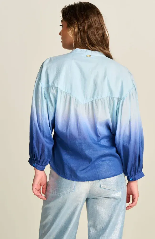 POM Amsterdam Blouse in Faded Ink Blue - Image 4