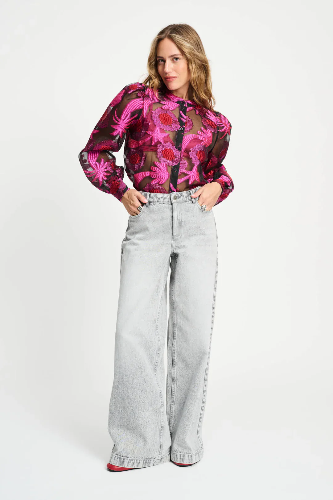 POM Amsterdam Splashing Fireworks Blouse Organza - Image 3
