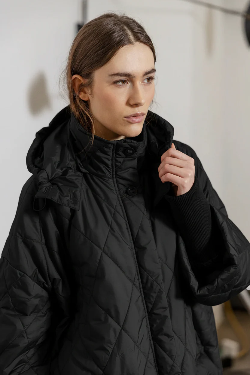 Project AJ117 Neva Quilted Coat Black - Image 4