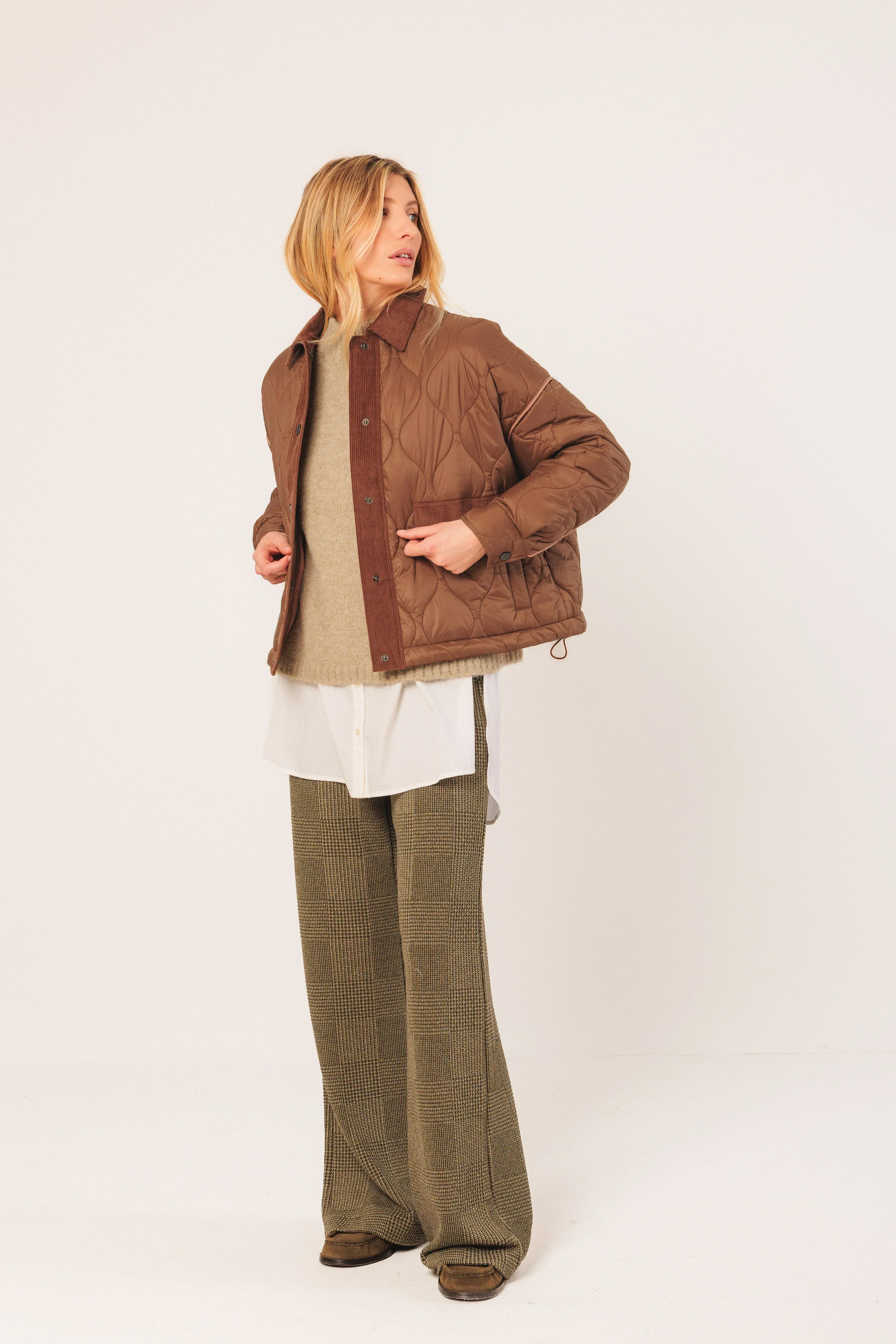 Indi & Cold Retro Quilted Biker Jacket - Image 2