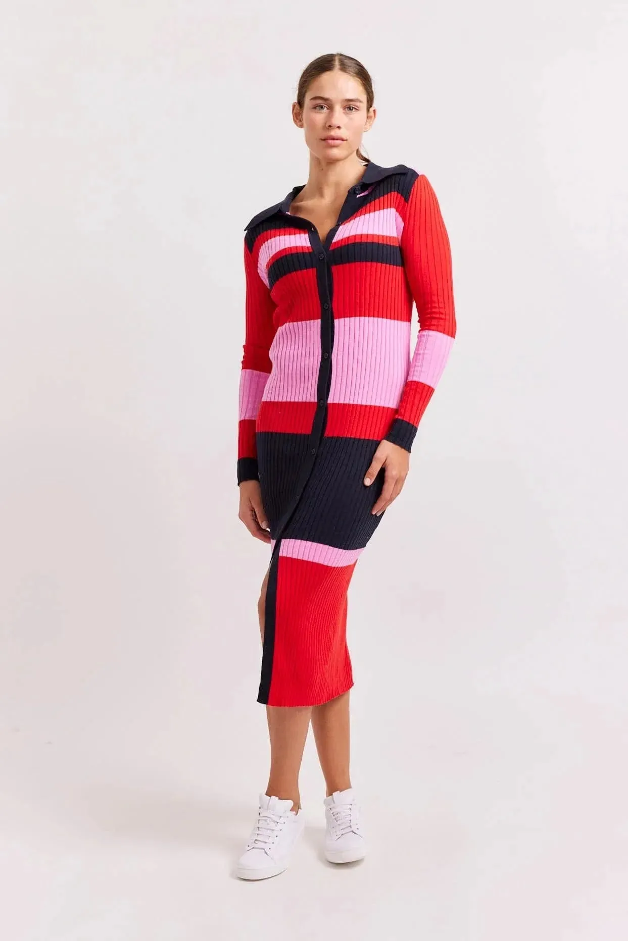 Alessandra Shelby Dress in Fire Red - Image 6