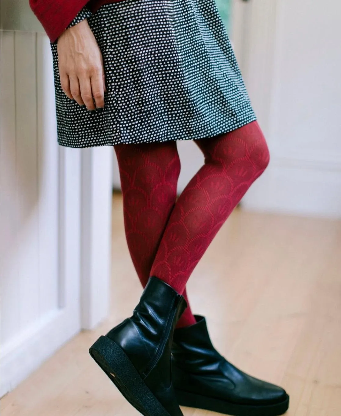 Tightology Sintra Cotton Tights in Wine
