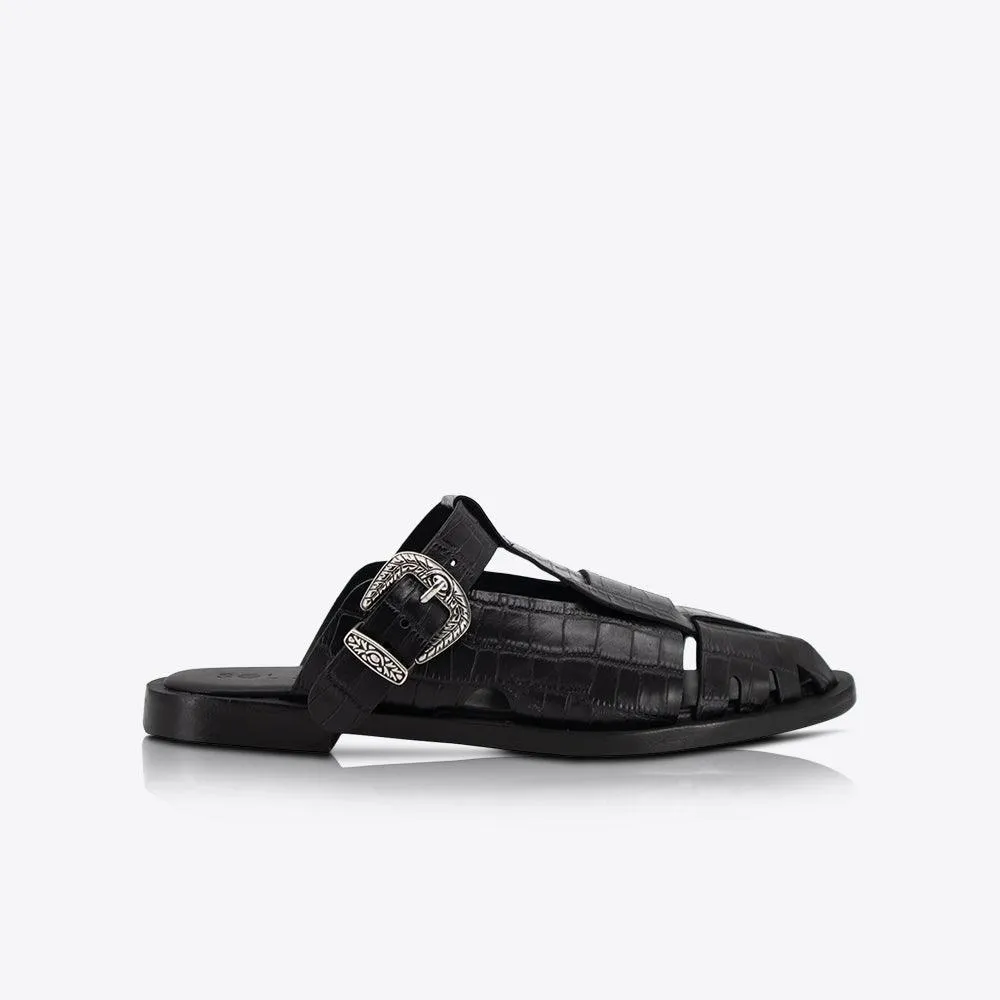 Sol Sana Ned Loafer in Black Croc - Image 3