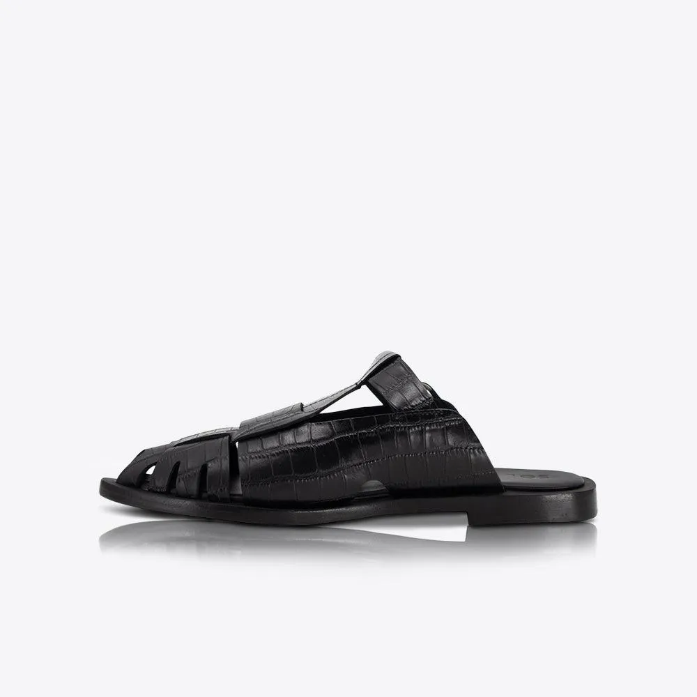 Sol Sana Ned Loafer in Black Croc - Image 4
