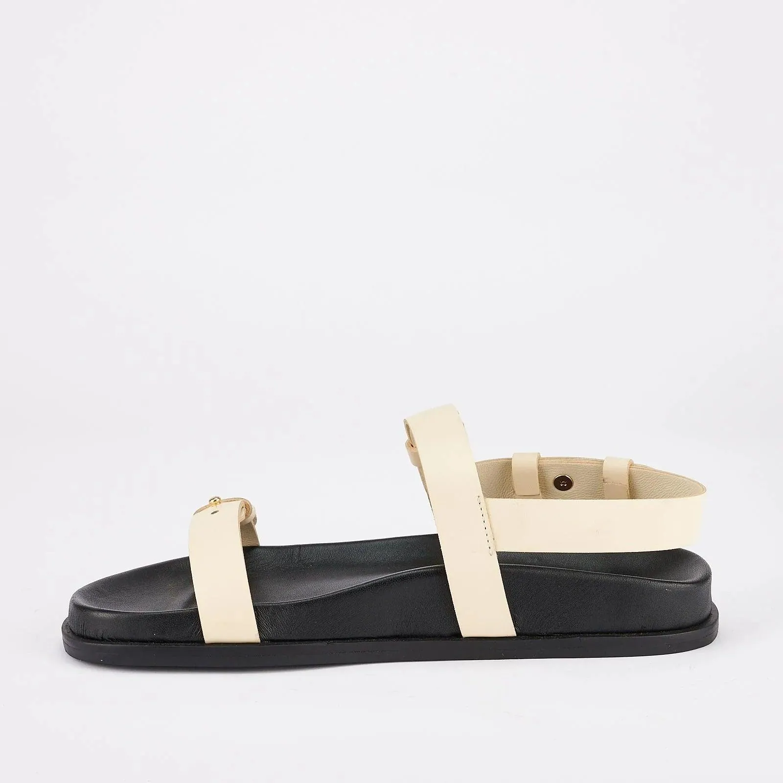 Sol Sana Tritan Footbed Sandal in Off White Leather - Image 4