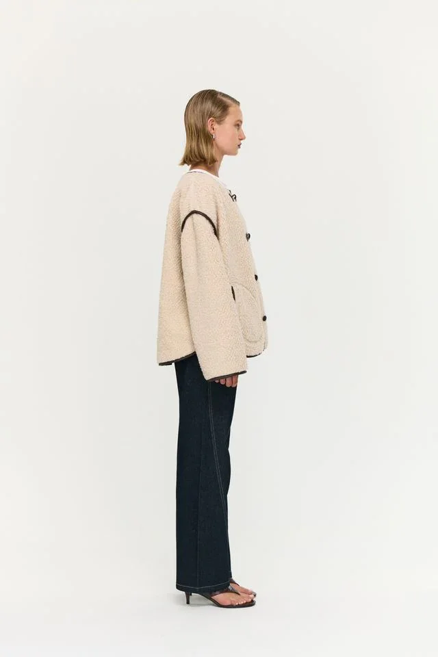 Staple the Label Pascal Teddy Duffle Coat Beige - Image 4
