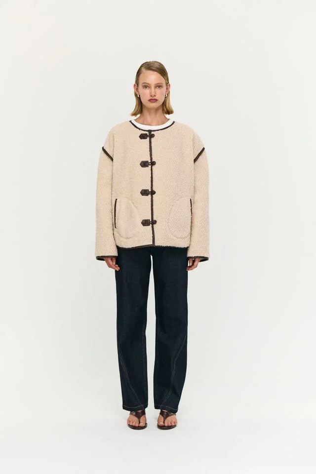 Staple the Label Pascal Teddy Duffle Coat Beige - Image 6