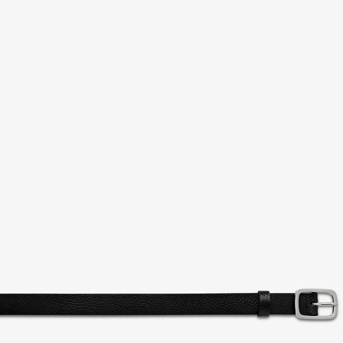 Status Anxiety Nobody’s Fault Leather Belt in Black / Silver - Image 4