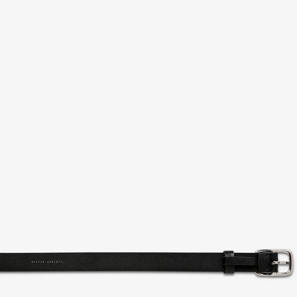 Status Anxiety Nobody’s Fault Leather Belt in Black / Silver - Image 5