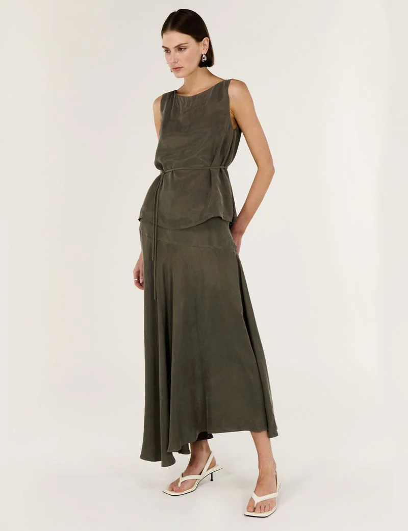 Staple the Label Stevie Pixie Maxi Skirt Olive