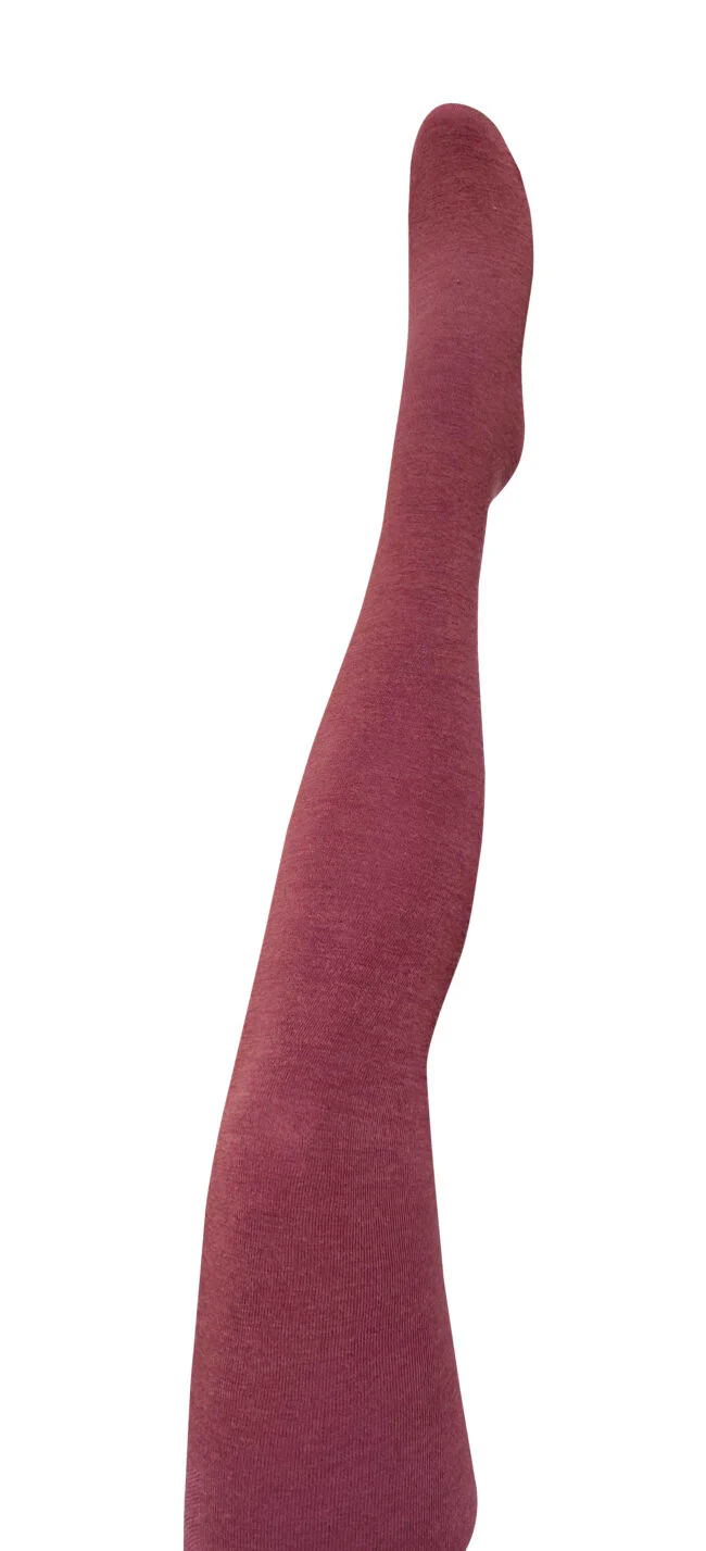 Tightology Luxe Merino Wool Tights in Wine - Image 2