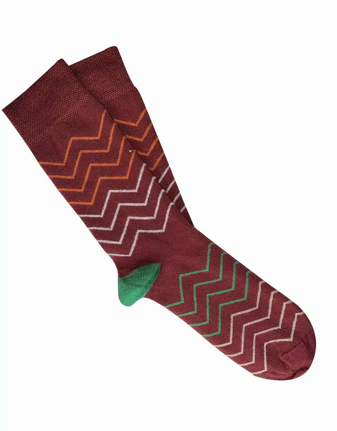 Tightology Waves Socks in Burgundy - Image 2