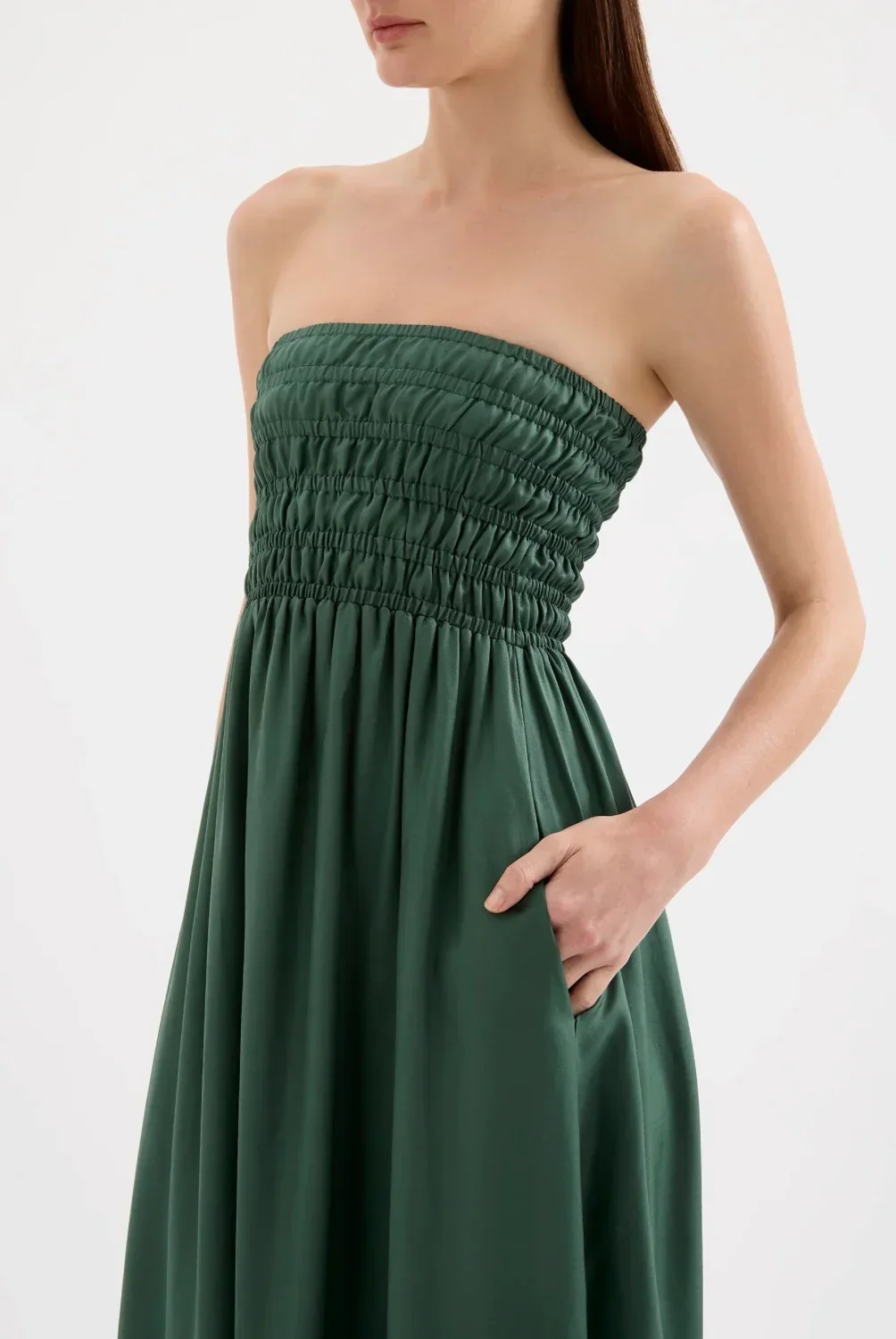 Nude Lucy Zuri Tencel Maxi Dress Emerald - Image 6